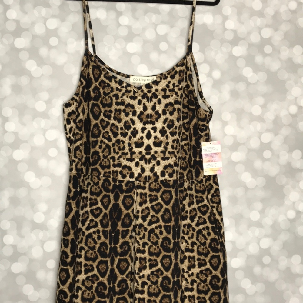 Leopard Print Spaghetti Strap Dress - Paisley Raye